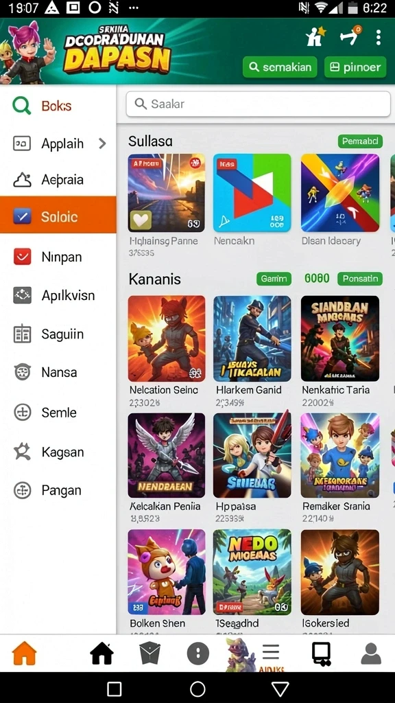 ttt888 - Tangkapan layar ketiga menampilkan berbagai item dan hadiah dalam permainan.